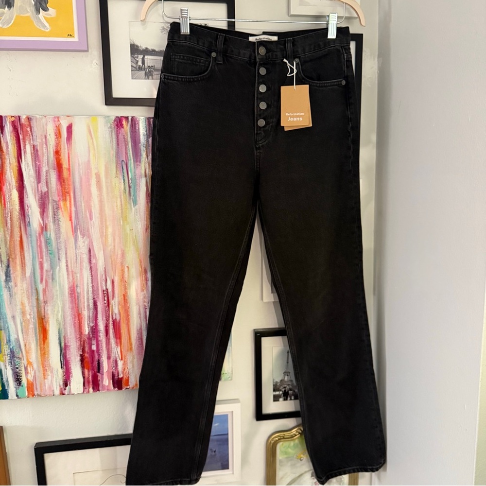 NWT | Reformation Cynthia Straight Leg Jeans | Size 28 | Charcoal - Picture 2 of 5